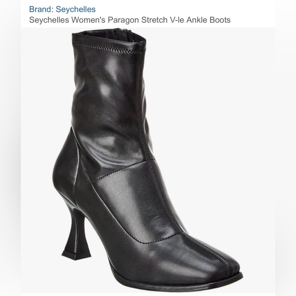 Seychelles Black Sculpted-Heel Stretch Ankle Boots